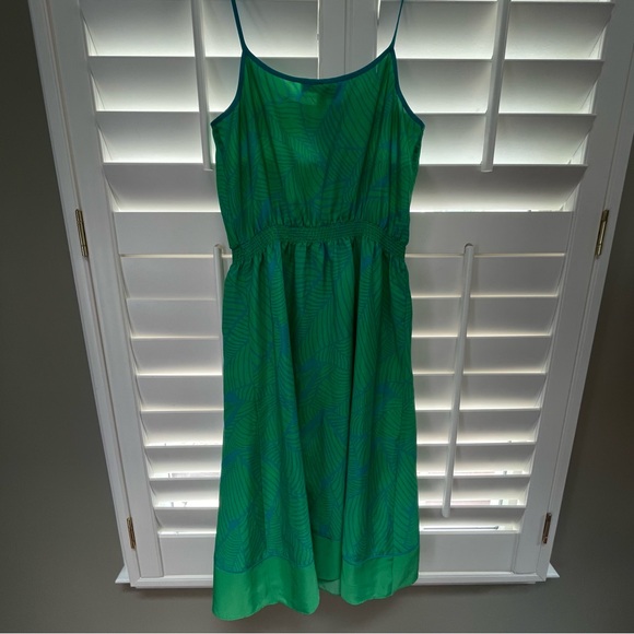 LOFT Green Spaghetti Strap Sundress Midi - Picture 4 of 4